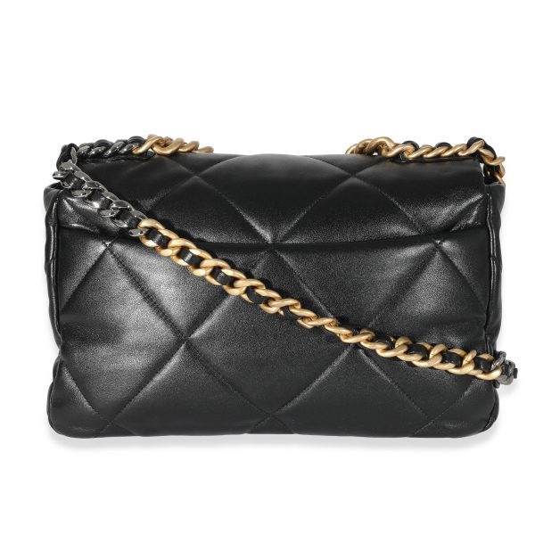 132088 pv 61c9f6b3 10f8 4736 a475 eef7429f958b Chanel Black Quilted Goatskin Chanel 19 Flap Bag