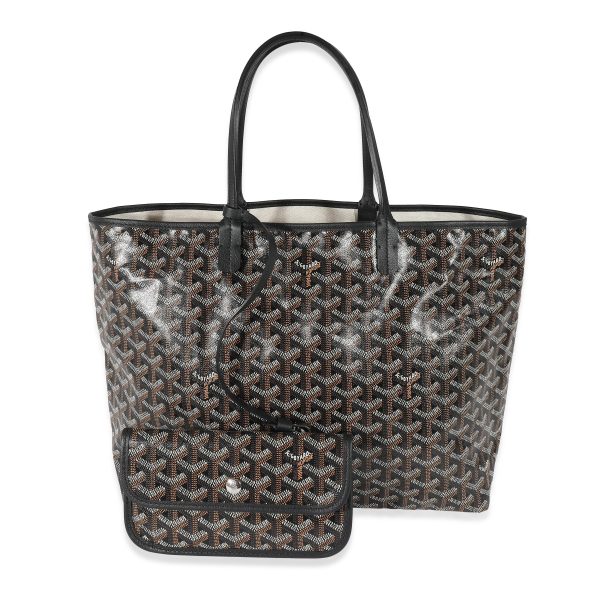 132096 fv Goyard Black Goyardine Canvas Saint Louis PM