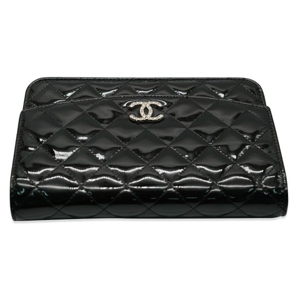 132107 bv Chanel Black Patent Brilliant Wallet On Chain