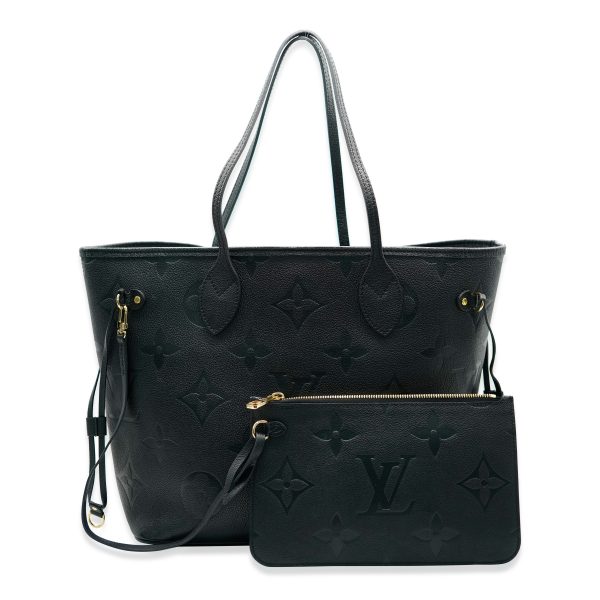 132118 fv Louis Vuitton Black Monogram Empreinte Neverfull MM