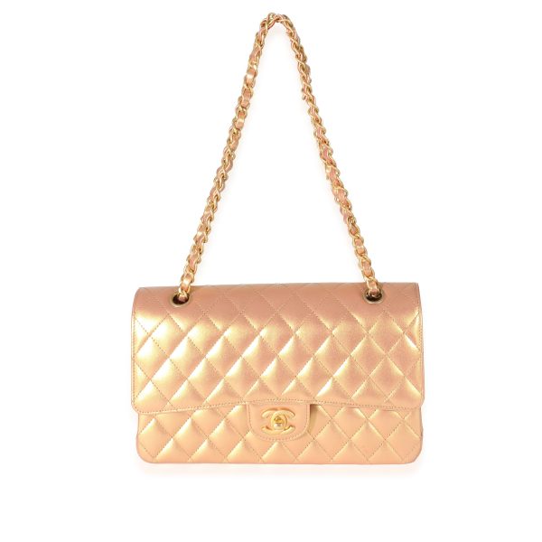 132122 bv Chanel Bronze Metallic Medium Classic Double Flap Bag