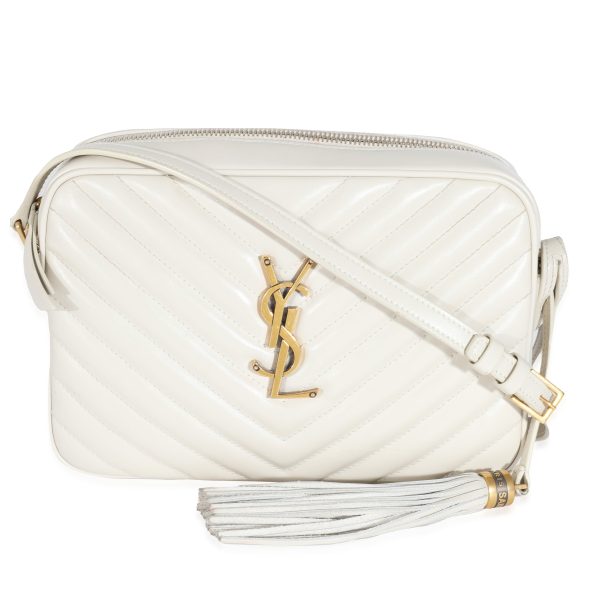 132128 fv 16e16d4b bce8 41a5 a1cf b0de1d0bd858 Saint Laurent Cream Calf Leather Lou Camera Bag