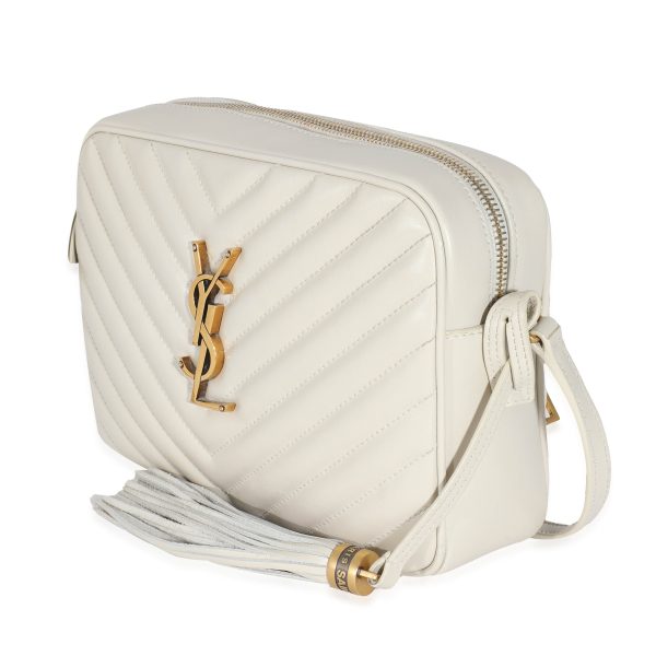 132128 sv 1d2be65f 7ca0 4cbe a0bc 88368319097f Saint Laurent Cream Calf Leather Lou Camera Bag