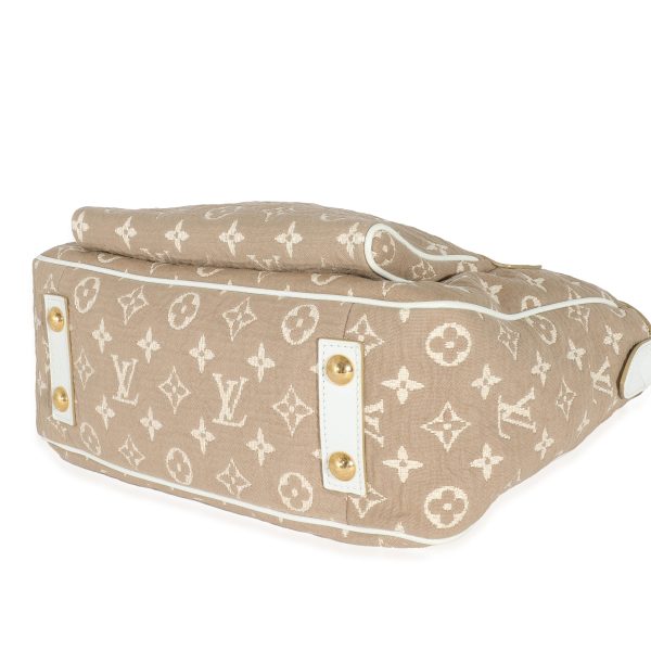 132149 clasp Louis Vuitton Blanc Monogram Jacquard Sabbia Cabas MM