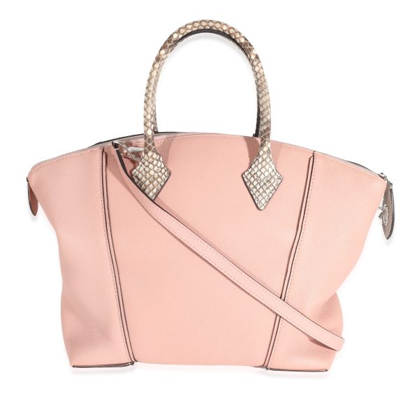 132150 pv 5cec8cef e861 43cb a253 5c34effb9877 Louis Vuitton Python Trim Pink Leather Soft Lockit MM