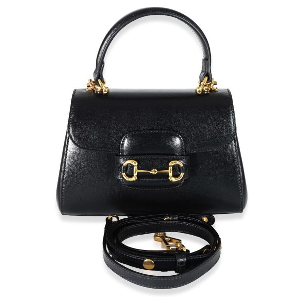 132164 ad1 e30fe412 c2d2 4e5d bc49 313390a328b5 Gucci Black Leather Horsebit 1955 Mini Bag