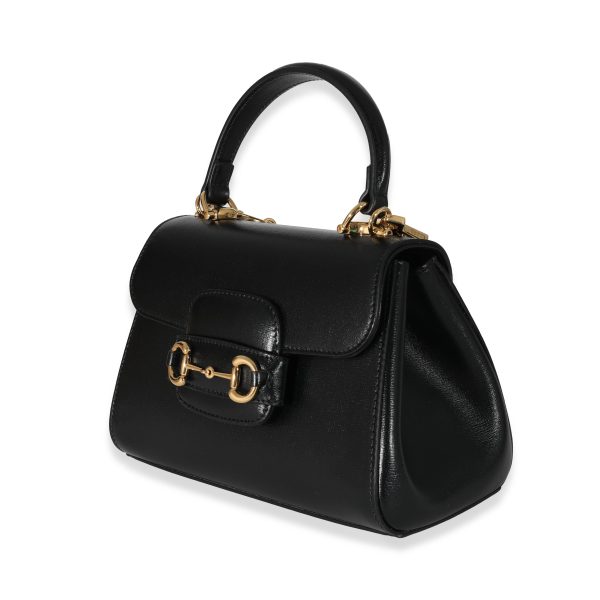 132164 sv bad98dc0 a1fe 4be6 a16e be7fada542a2 Gucci Black Leather Horsebit 1955 Mini Bag