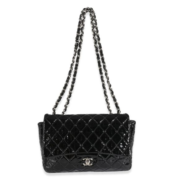 132189 bv Chanel Black Patent Soft Jumbo Single Flap Bag