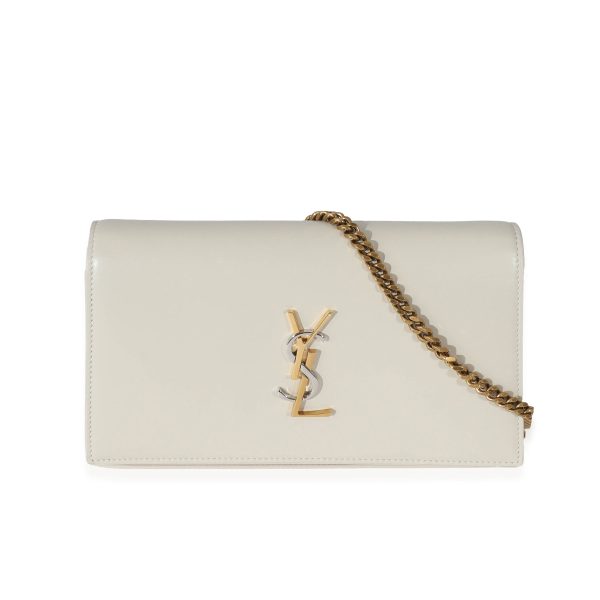 132205 fv a1f6e4c6 93c8 47ca b086 01cf997b4847 Saint Laurent Crema Leather Monogram Tri Tone Kate Chain Wallet