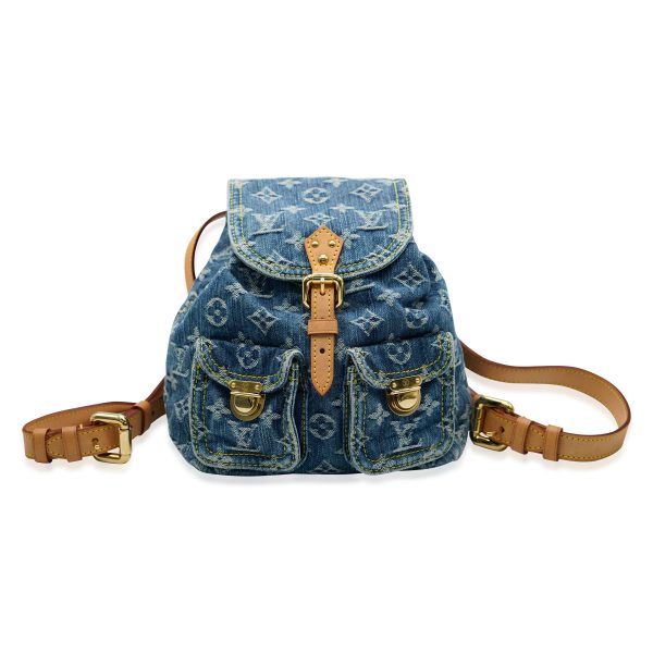 132268 fv Louis Vuitton Blue Monogram Denim Sac a Dos PM