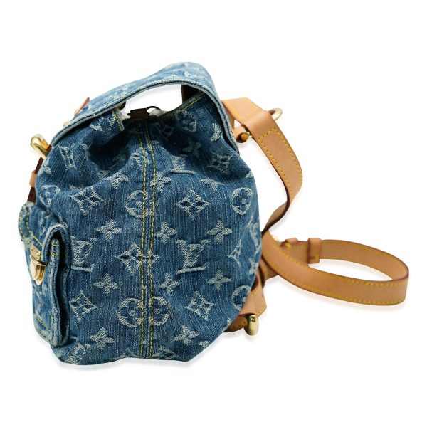 132268 stamp Louis Vuitton Blue Monogram Denim Sac a Dos PM