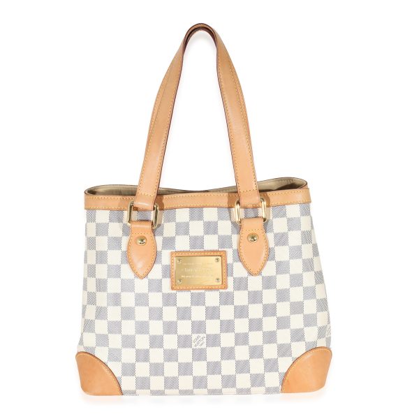 132292 fv Louis Vuitton Damier Azur Canvas Hampstead PM