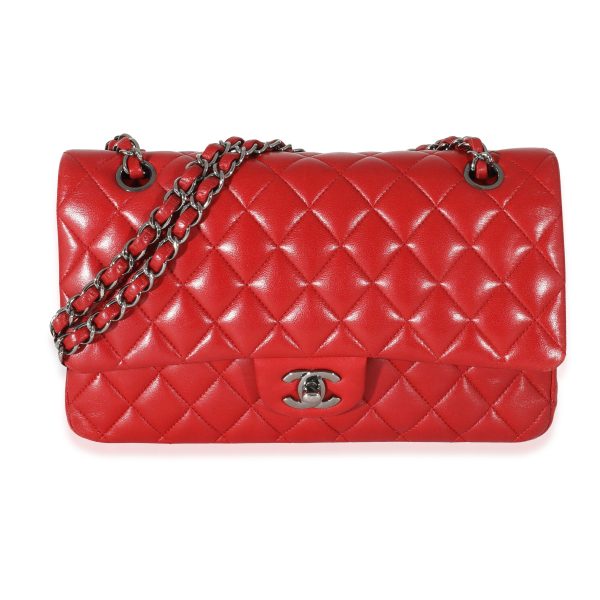 132304 fv 94b004b3 6221 4fe5 9d1c 42cba6a87263 Chanel Red Lambskin Medium Classic Double Flap Bag