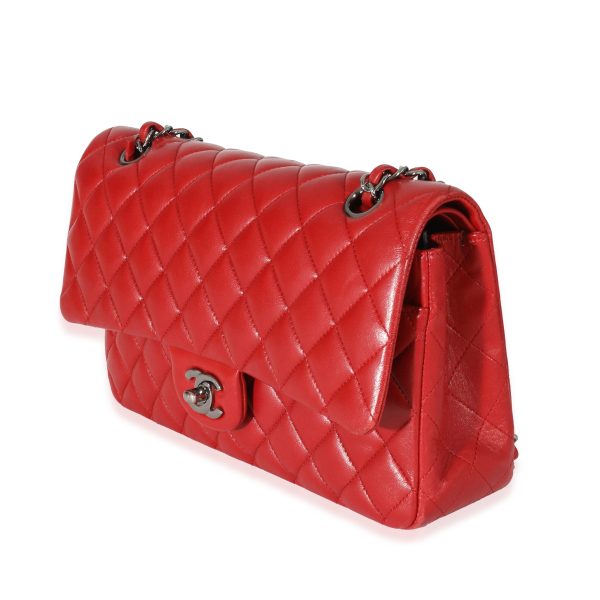 132304 sv fcd8285a 720b 4234 b371 d1abb9cb7f57 Chanel Red Lambskin Medium Classic Double Flap Bag