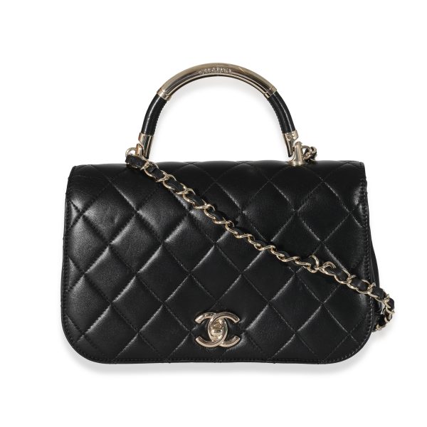 132311 fv Chanel 17P Black Lambskin Chic Carry Flap Bag