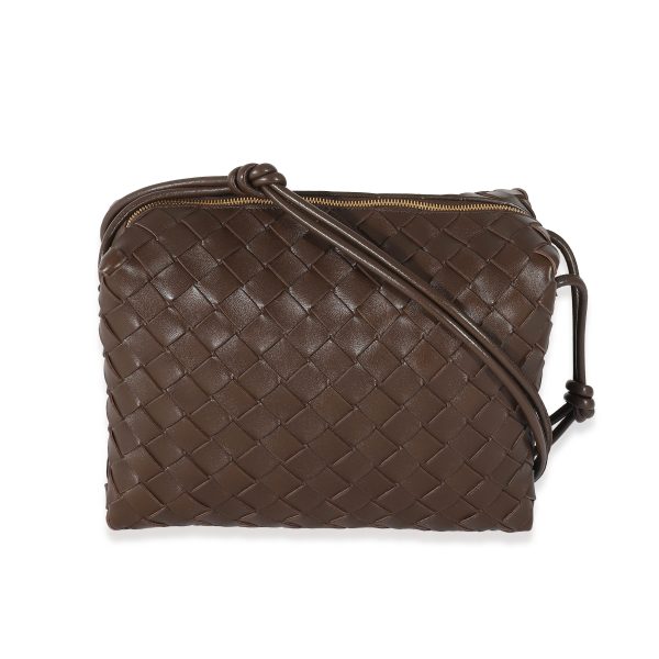 132314 bv Bottega Veneta Brown Intrecciato Lambskin Small Loop Camera Bag