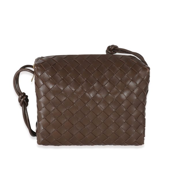 132314 fv Bottega Veneta Brown Intrecciato Lambskin Small Loop Camera Bag