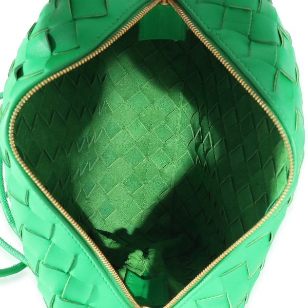 132316 ad1 Bottega Veneta Parakeet Intrecciato Lambskin Small Loop Camera Bag