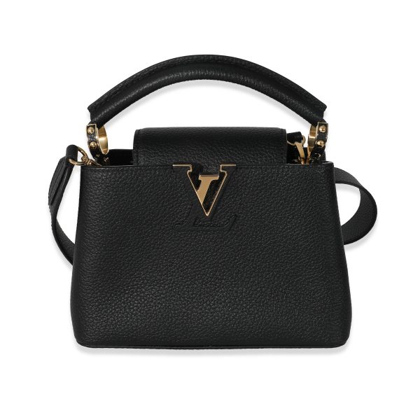 132333 fv Louis Vuitton Black Taurillon Mini Capucines