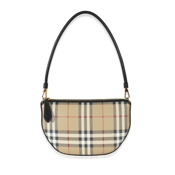 132356 fv ca4dbb5e 5bd8 4f26 a490 569f72a6e61a Burberry Vintage Check Archive Beige Canvas Olympia Bag