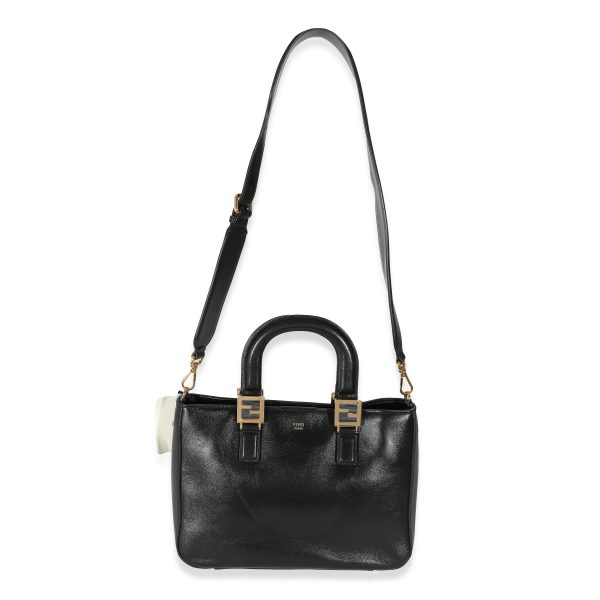 132384 bv 795889fb 2ff6 412f 8fc7 f8cdaefb8eaf Fendi Black Vitello Glacier Small FF Tote