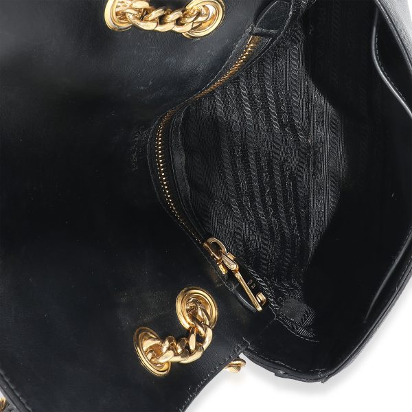 132433 ad2 Prada Black Saffiano Pattina Flap Bag