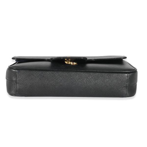 132433 box fde69eaa 6768 41de b0d0 4fc3ea7360c6 Prada Black Saffiano Pattina Flap Bag