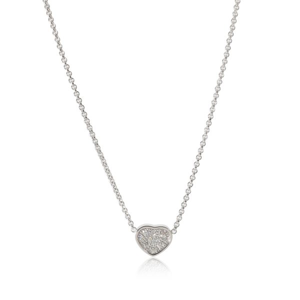 132455 fv Chopard Happy Heart Diamond Pendant In 18K White Gold 12 Ctw