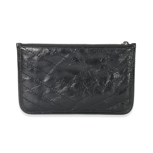 132468 pv 1e7d9ec3 e82c 4897 9b80 b9bcbfab0d16 Saint Laurent Black Crinkled Calfskin Matelasse Niki Bill Pouch