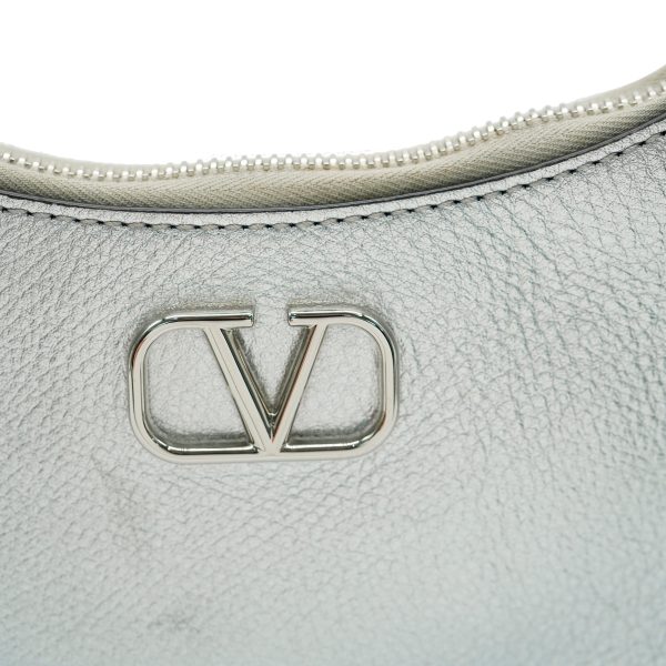 132478 ad2 Valentino Silver Leather Vlogo Mini Hobo