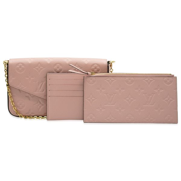 132479 fv Louis Vuitton Rose Poudre Monogram Empreinte Félicie Pochette