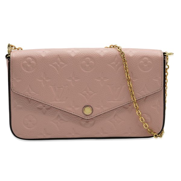 132479 sv Louis Vuitton Rose Poudre Monogram Empreinte Félicie Pochette