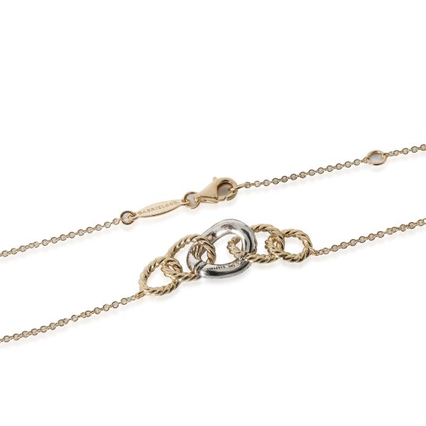 132494 clasp Gabriel Co Two Toned Chain Link Necklace in 14KT Gold 020 CTW