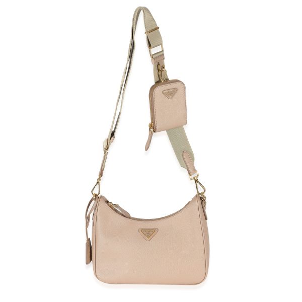 132504 ad1 Prada Cameo Beige Saffiano Re Edition 2005 Bag