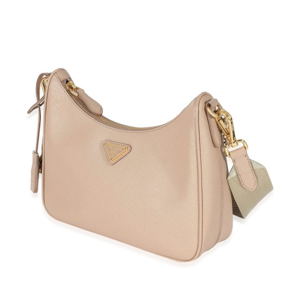 132504 sv Prada Cameo Beige Saffiano Re Edition 2005 Bag