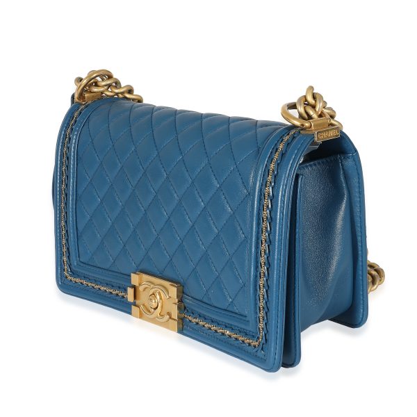 132508 sv c08e9a44 af00 41ce 86e3 ffe8cca882c6 Chanel Blue Lambskin Beauty Chain Around Medium Boy Bag