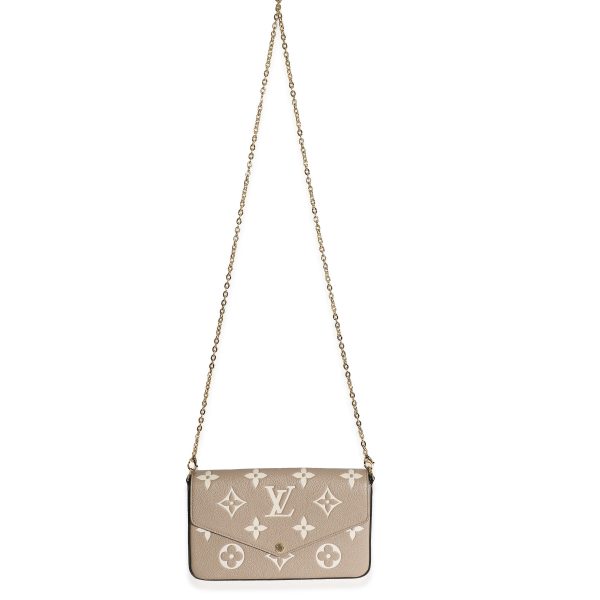 132541 av Louis Vuitton Tourterelle Creme Empreinte Monogram Giant Félicie Pochette