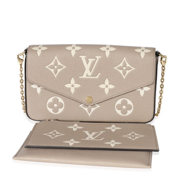 132541 bv Louis Vuitton Tourterelle Creme Empreinte Monogram Giant Félicie Pochette