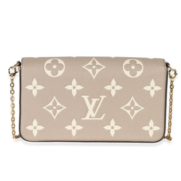 132541 pv Louis Vuitton Tourterelle Creme Empreinte Monogram Giant Félicie Pochette