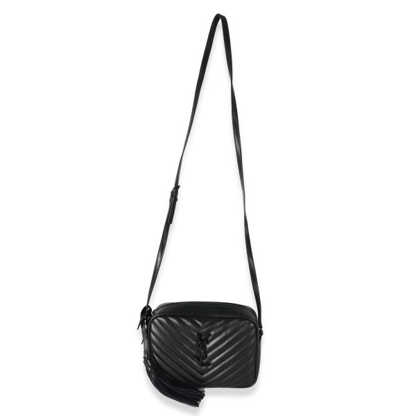 132544 bv 6150922a 71c6 47b2 b3fb bb90a7f06bcc Saint Laurent Black Matelassé Calfskin Lou Camera Bag