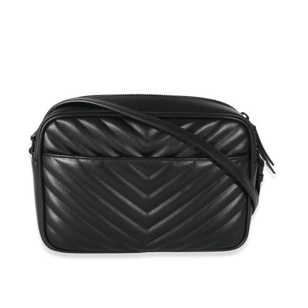 132544 pv 6ef0e779 1055 4fd7 981c 48fe1d213751 Saint Laurent Black Matelassé Calfskin Lou Camera Bag