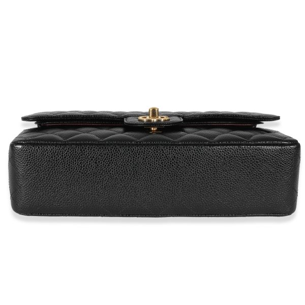 132549 stamp Chanel Black Caviar Medium Classic Double Flap Bag