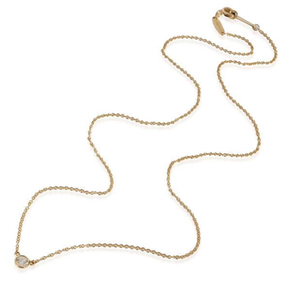 132583 rv Tiffany Co Elsa Peretti Diamond By the Yard Necklace in 18k Gold 012 CTW