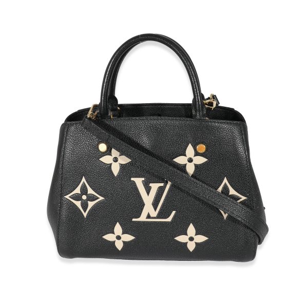 132598 bv Louis Vuitton Black Beige Monogram Empreinte Montaigne BB