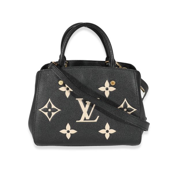 132598 fv Louis Vuitton Black Beige Monogram Empreinte Montaigne BB