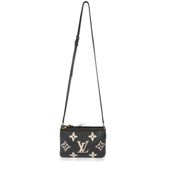 132608 bv bbb2fcf0 2852 42ef b104 f0eb9e6fe0cd Louis Vuitton Black Beige Monogram Empreinte Double Zip Pochette