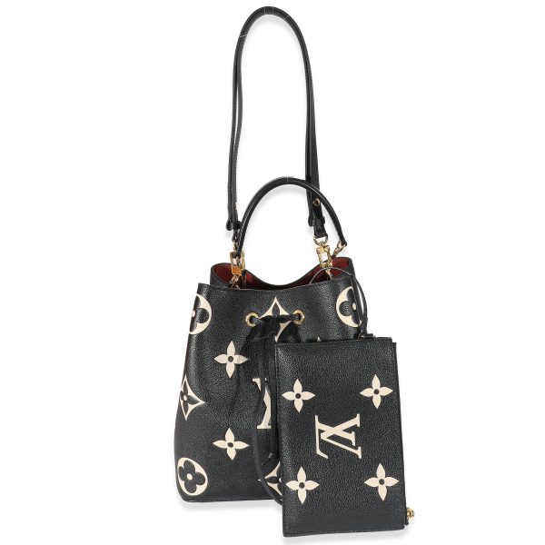 132626 stamp Louis Vuitton Black Beige Monogram Empreinte NéoNoé MM