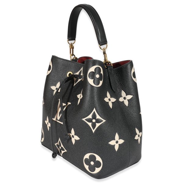 132626 sv Louis Vuitton Black Beige Monogram Empreinte NéoNoé MM