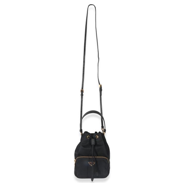 132634 bv 49853eb7 0bbb 475b 8c4d 82c20629d4a7 Prada Black Re Nylon Duet Bucket Bag