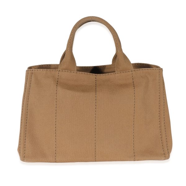 132649 bv 17853934 3ce5 45a7 ac42 04a974c61e0d Prada Brown Canvas Medium Canapa Tote